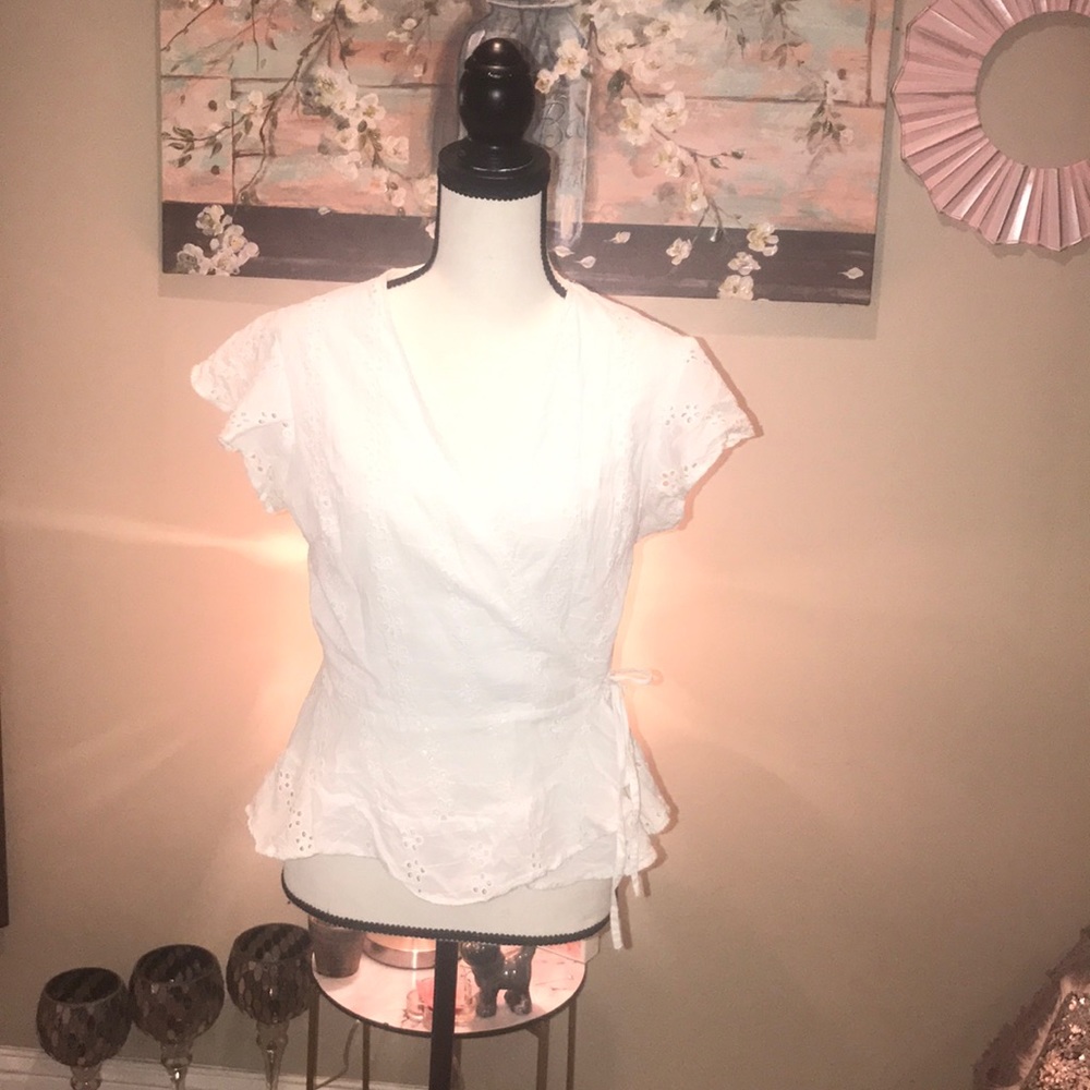 White Cross Tie Shirt